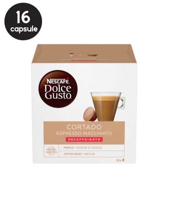 Capsule Nescafe Dolce Gusto Cortado Decaffeinato 16 buc. 1 Capsule Nescafe Dolce Gusto Cortado Decaffeinato 16 buc.