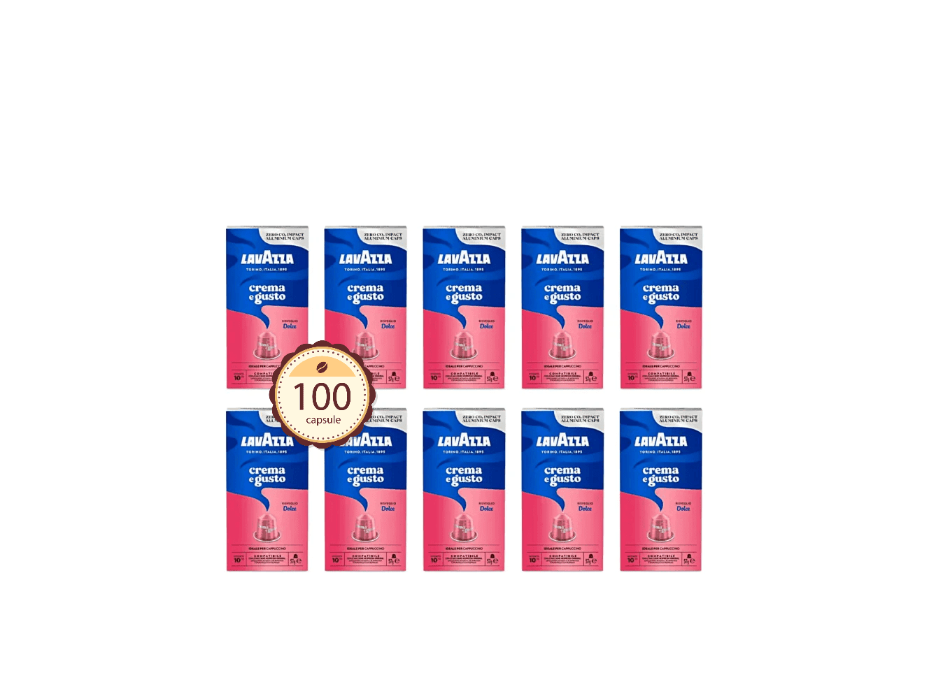 Capsule Aluminiu Lavazza Crema e Gusto Dolce – Compatibile Nespresso- 100buc 1 Capsulele Lavazza Crema e Gusto Dolce