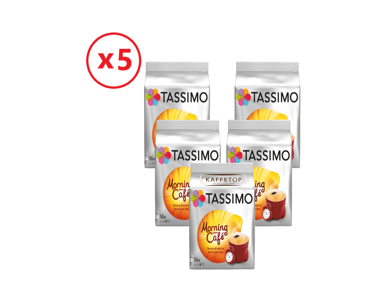 Set 5 x Cutii Capsule de cafea, Tassimo Morning Cafe, 80 băuturi, 80 capsule 1 Set 5 x Cutii Capsule de cafea, Tassimo Morning Cafe, 80 bauturi, 80 capsule
