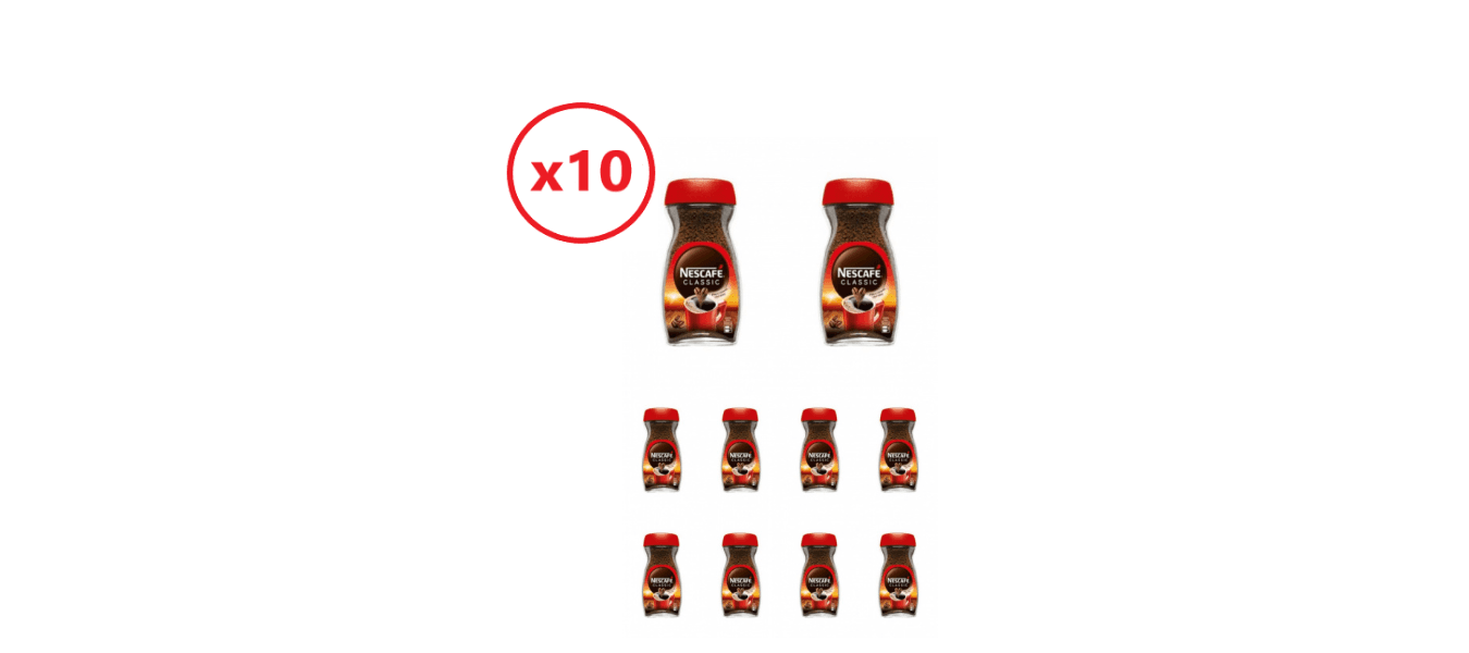 Pachet Cafea Instant Nescafé Classic 200 g x 10buc. 1 Pachet Cafea Instant Nescafé Classic 200 g x 10buc.