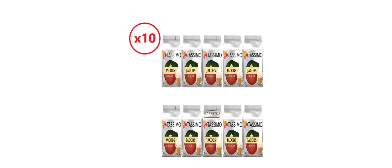 Set 10 x Cutii Capsule Tassimo Caffe au Lait (160 băuturi x 380 ml, 160 capsule) 1 Set 10 x Cutii Capsule Tassimo Caffè au Lait (160 băuturi x 380 ml, 160 capsule)