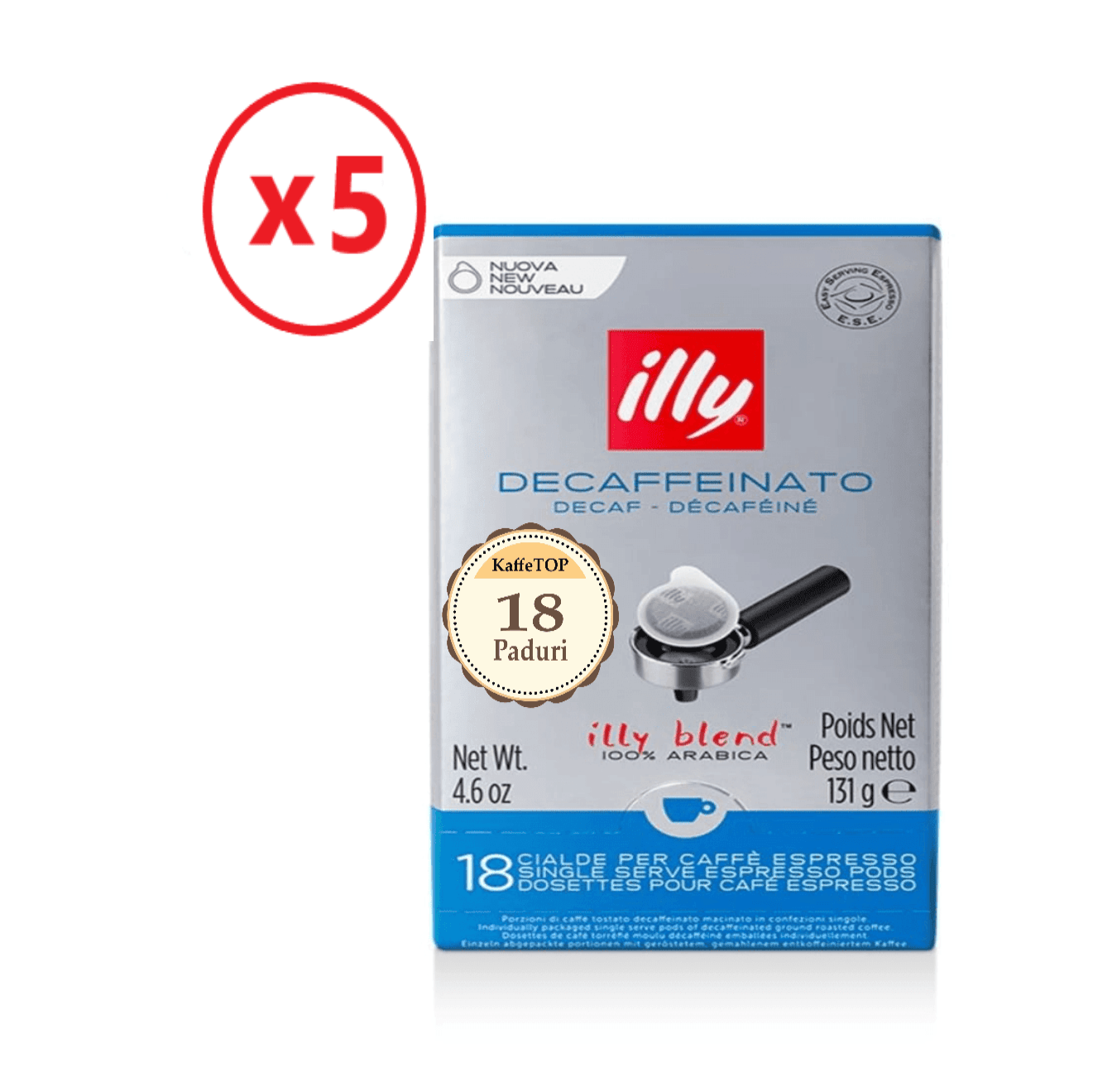90 Paduri Illy Decaffeinato Compatibile ESE44 (18 x 5) 1 90 Paduri Illy Decaffeinato Compatibile ESE44 (18 x 5)