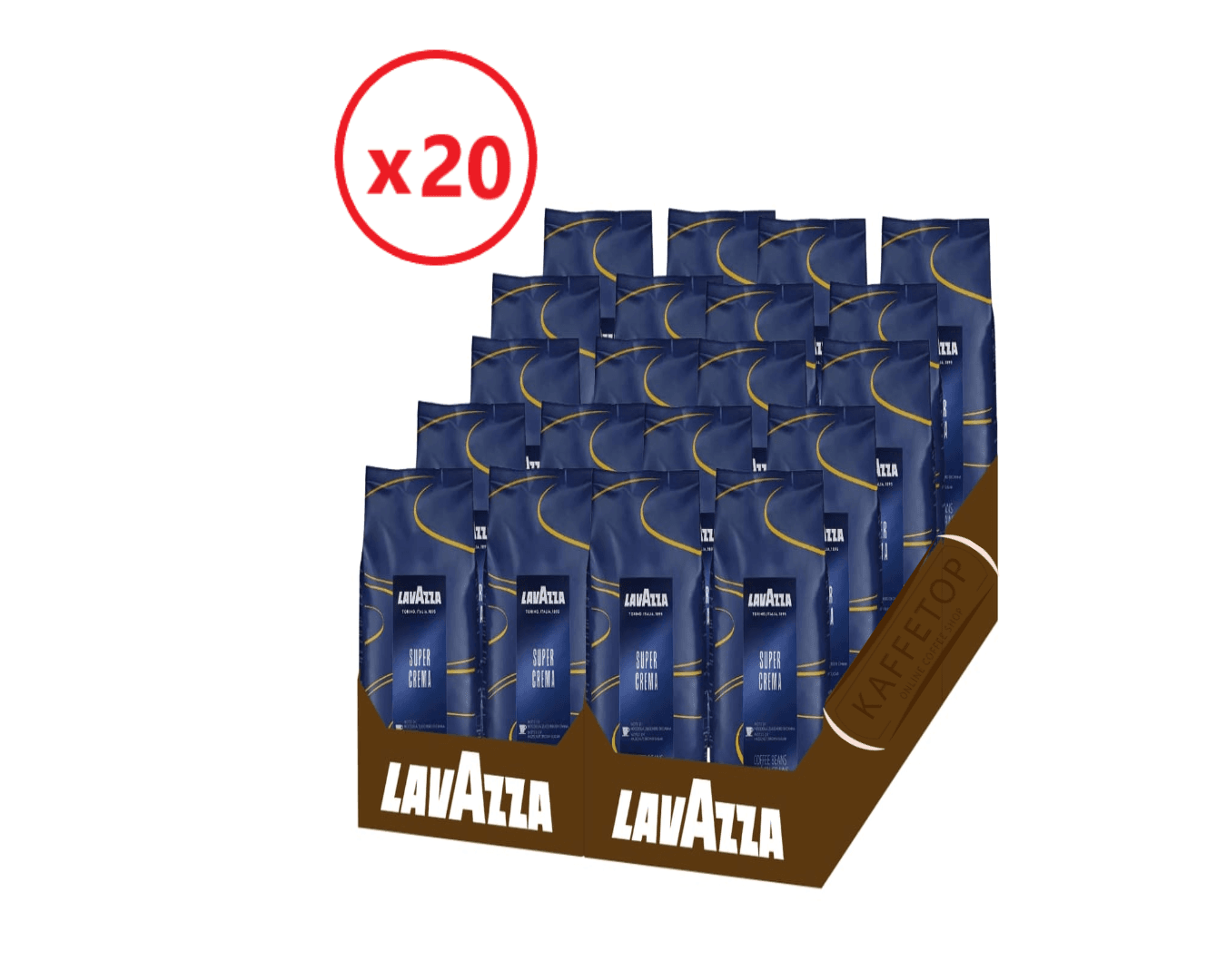 Pachet Lavazza Super Crema Cafea Boabe 1kg x 20 buc. 1 Lavazza Super Crema Cafea Boabe 1kg