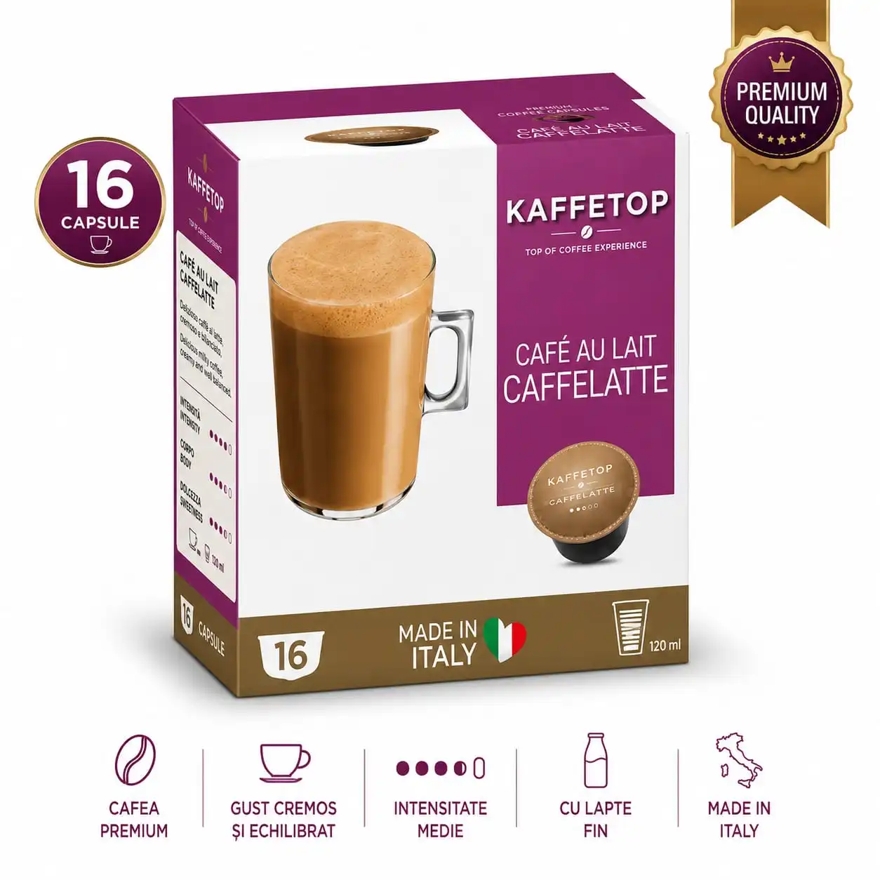 Kaffetop Caffelatte - Capsule Compatibile Dolce Gusto- 16 capsule 1 kaffetop caffelatte compatibile dolce gusto